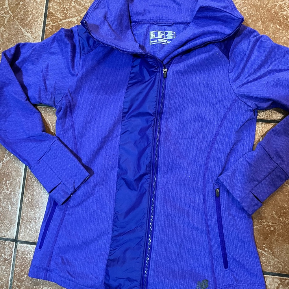 New Balance Womens Size M Full Zip Purple Long Sleeve Quilted Running Jacket